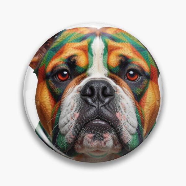 Item preview, "Arcoíris geométrico: Un vibrante retrato de un bulldog" designed and sold by BLUESKY11a.