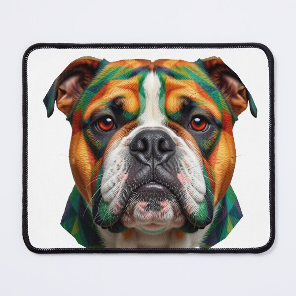 Item preview, "Geometric Rainbow: A Vibrant Bulldog Portrait" designed and sold by BLUESKY11a.