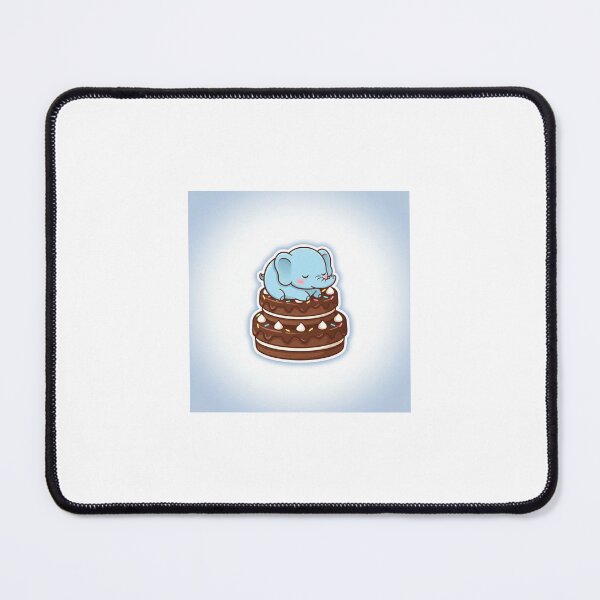 Item preview, Kawaii Baby Elephant on Chocolate Cake designed and sold by mayatA-rt.