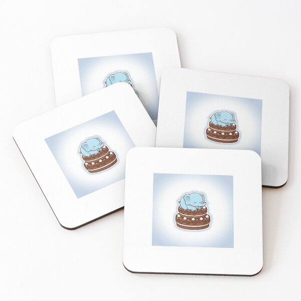 Item preview, Kawaii Baby Elephant on Chocolate Cake designed and sold by mayatA-rt.