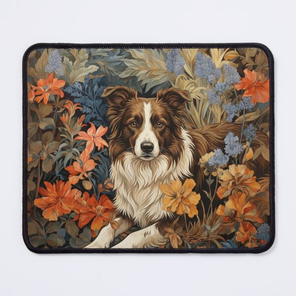 Item preview, Border Collie Vintage Botanical Garden Scene designed and sold by AntiqueImages.