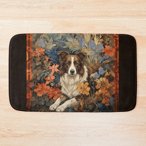 Item preview, Border Collie Vintage Botanical Garden Scene designed and sold by AntiqueImages.