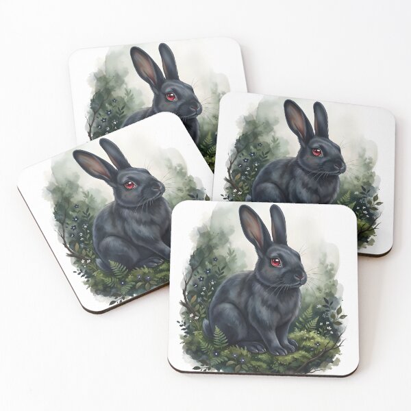 Item preview, Black Rabbit Oryctolagus Cuniculus Europe Gothic Forest designed and sold by RubisLeaf.