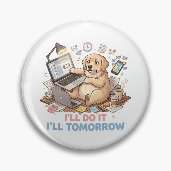 Item preview, TITLE: Overworked Freelance Dog at Night – Stressful Deadline Office Sticker designed and sold by wildbest.