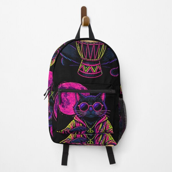 Item preview, Neon Midnight Cat Drummer designed and sold by ZunZunArt.