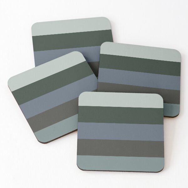 Item preview, ;Ash gray, dark green, black coral, black olive & dark greyish cyan blocks designed and sold by Mint + Midnight.