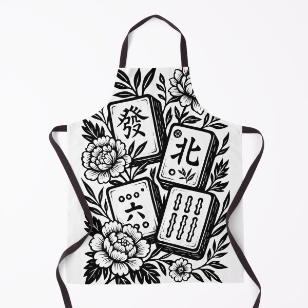 Item preview, Retro Linocut Mahjong Floral, Mahj, Vintage Game Night designed and sold by toongstudio.