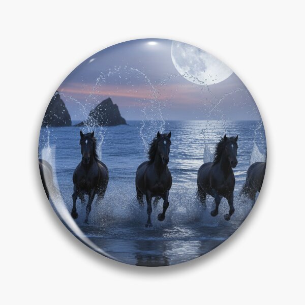 Item preview, Majestic Horses Running on The Beach at Night designed and sold by MJMVisuals.