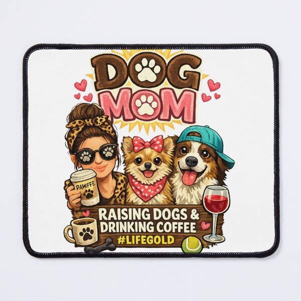 Item preview, Funny Dog Mom – Raising Dogs & Drinking Coffee Cute Puppy Lover Design designed and sold by TessAdventures.
