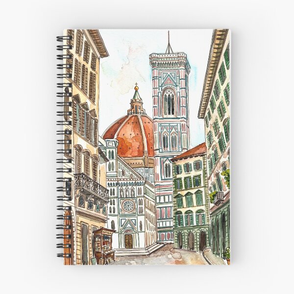 Item preview, Florence Cathedral Street Scene Watercolor Art Print Italy Travel designed and sold by posteriocrew.