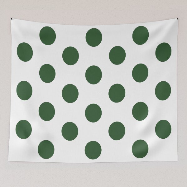 Item preview, Large  PINE GREEN and WHITE POLKA DOTS designed and sold by RachelMacht.