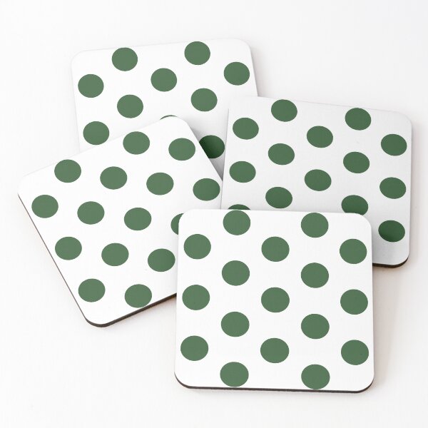 Item preview, Large  PINE GREEN and WHITE POLKA DOTS designed and sold by RachelMacht.