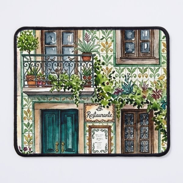 Item preview, Traditional Portuguese Restaurant with Green Azulejo Tiles designed and sold by posteriocrew.