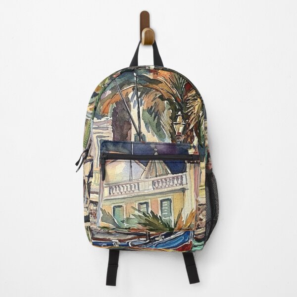 Item preview, Vintage Mediterranean Harbor Watercolor and Oil Painting designed and sold by posteriocrew.
