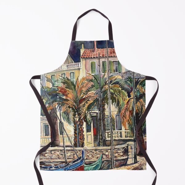 Item preview, Vintage Mediterranean Harbor Watercolor and Oil Painting designed and sold by posteriocrew.