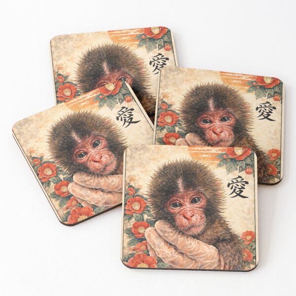 Item preview, Punch The Cute baby Japanese Monkey Aesthetic Art  designed and sold by EllaArtStore.