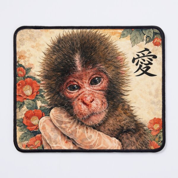 Item preview, Punch The Cute baby Japanese Monkey Aesthetic Art  designed and sold by EllaArtStore.