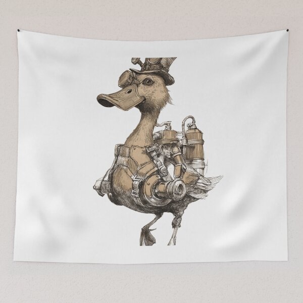 Item preview, Steampunk Duck Warrior Mechanical Gear Art designed and sold by Hafcishop.