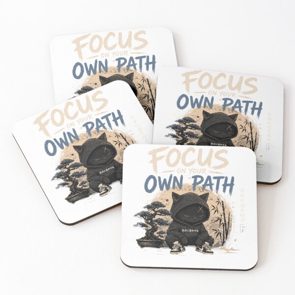 Item preview, Focus On Your Own Path – Motivational Streetwear Cat Aesthetic Design designed and sold by Moccroad.
