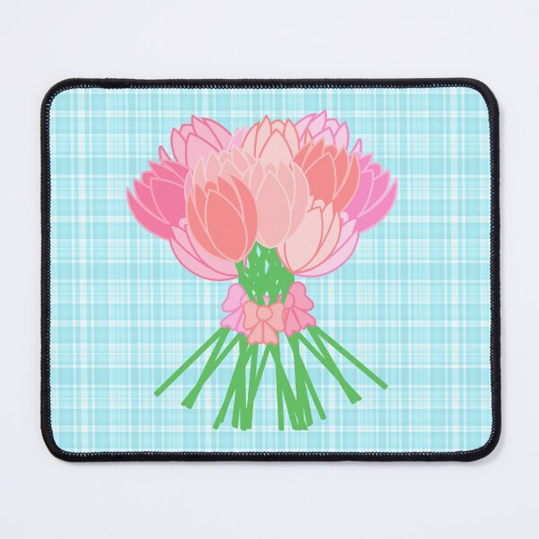 Item preview, Big Tulip Bouquet on plaid blue designed and sold by CreaTwinkles.