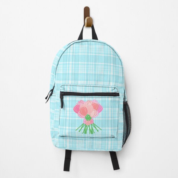 Item preview, Big Tulip Bouquet on plaid blue designed and sold by CreaTwinkles.
