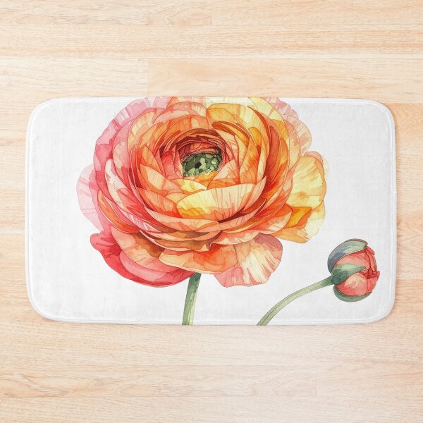 Item preview, Watercolor Ranunculus Floral Illustration designed and sold by Rutvain.