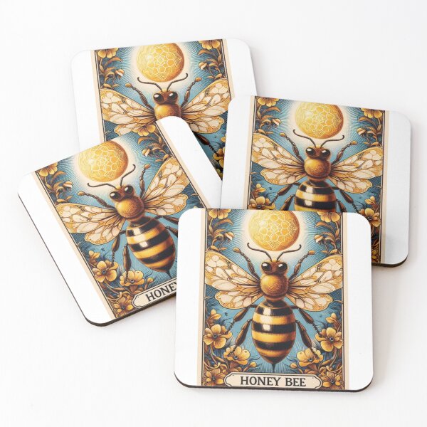 Item preview, Honey Bee Tarot Card - Sacred Geometry Bumblebee Cottagecore Art designed and sold by VineVibe16Studio.