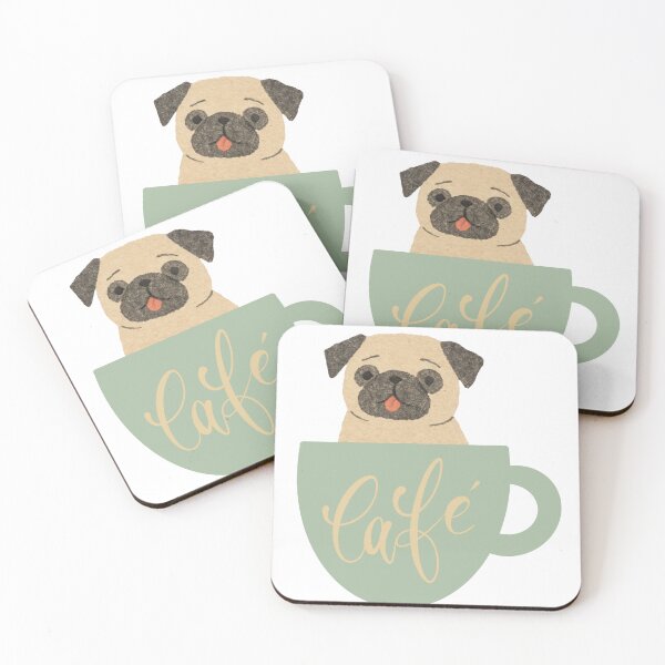 Item preview, Cute pug in a coffee mug  designed and sold by Bud the Pug & Friends .