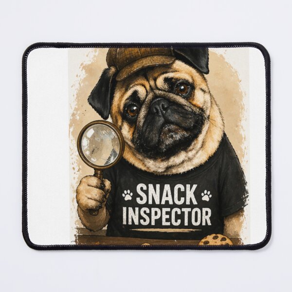 Item preview, Pugs with attitude “snack inspector” designed and sold by Bud the Pug & Friends .