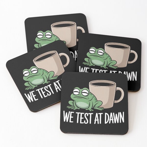 Item preview, We Test At Dawn Funny Frog Test Day | Minimalist Frog Coffee Funny School Design designed and sold by PROPera-design.