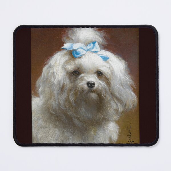 Item preview, The Blue Bow by Carl Reichert: Vintage Dog Portrait Art Print designed and sold by artofuniverse.