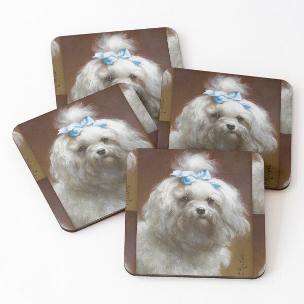 Item preview, The Blue Bow by Carl Reichert: Vintage Dog Portrait Art Print designed and sold by artofuniverse.