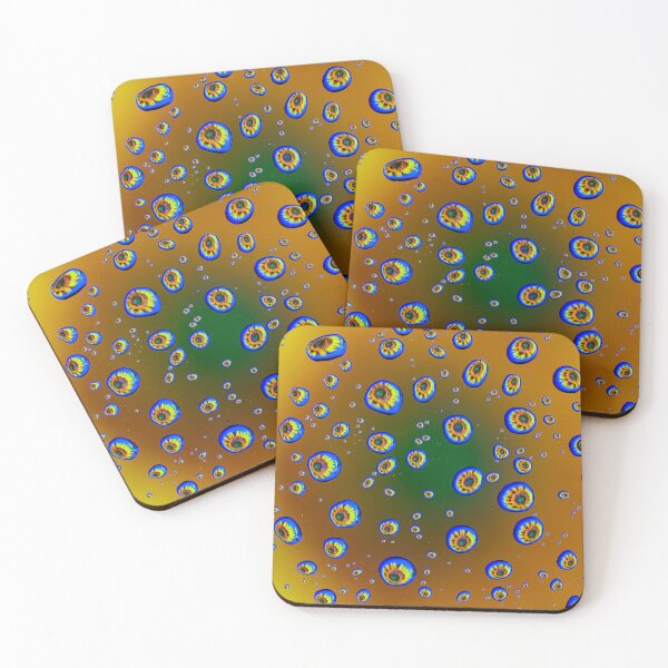 Item preview, Golden Sunflower Drops - Abstract Yellow Floral Water Droplets Macro designed and sold by AbulailArt.