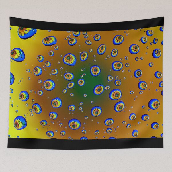 Item preview, Golden Sunflower Drops - Abstract Yellow Floral Water Droplets Macro designed and sold by AbulailArt.