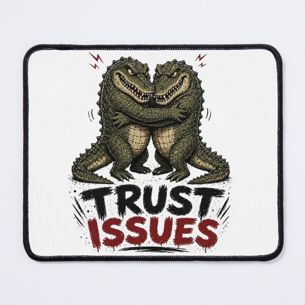 Item preview, Trust Issues Grumpy Crocodile Illustration designed and sold by LOLKart.