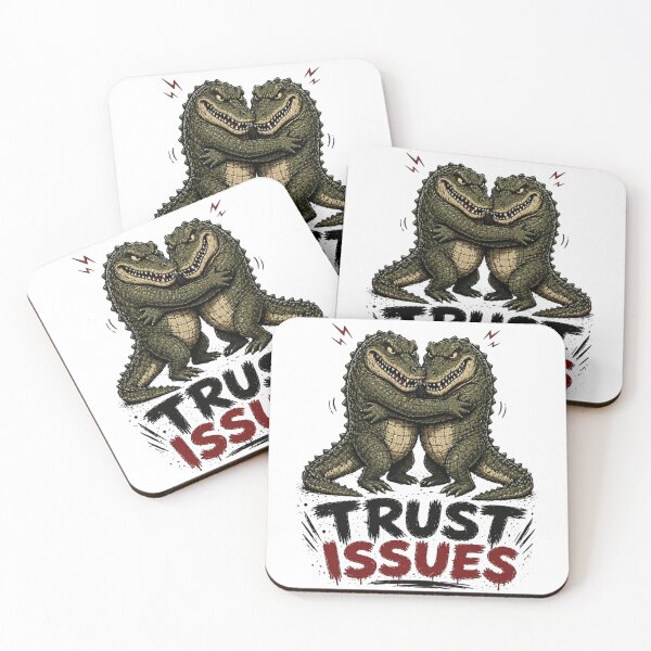 Item preview, Trust Issues Grumpy Crocodile Illustration designed and sold by LOLKart.