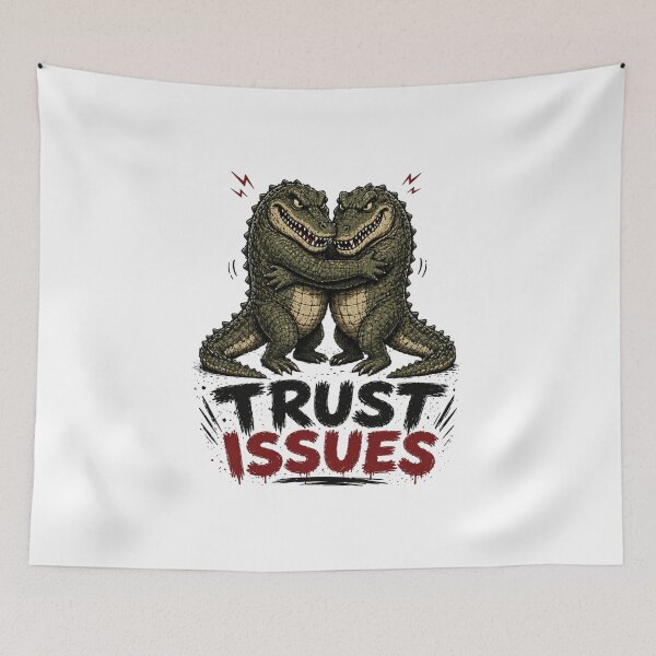 Item preview, Trust Issues Grumpy Crocodile Illustration designed and sold by LOLKart.