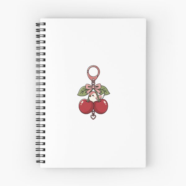 Item preview, Cute Cherry Bird Keychain - Kawaii Pink Bird on Cherries with Bow designed and sold by StudioPixie.