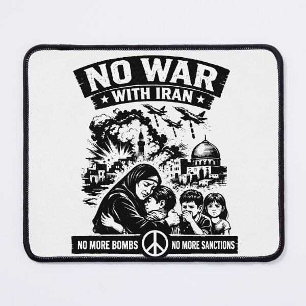 Item preview, No War With Iran, No More Bombs, No More Sanctions designed and sold by Owcomm.