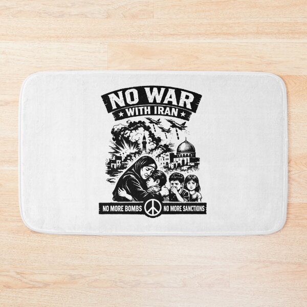 Item preview, No War With Iran, No More Bombs, No More Sanctions designed and sold by Owcomm.