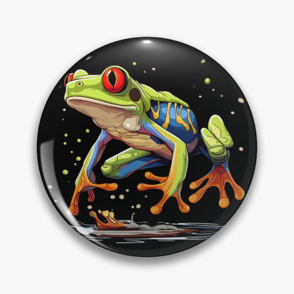 Item preview, Red Eyed Tree Frog Illustration - Vibrant Tropical Jungle Nature Art designed and sold by VineVibe16Studio.