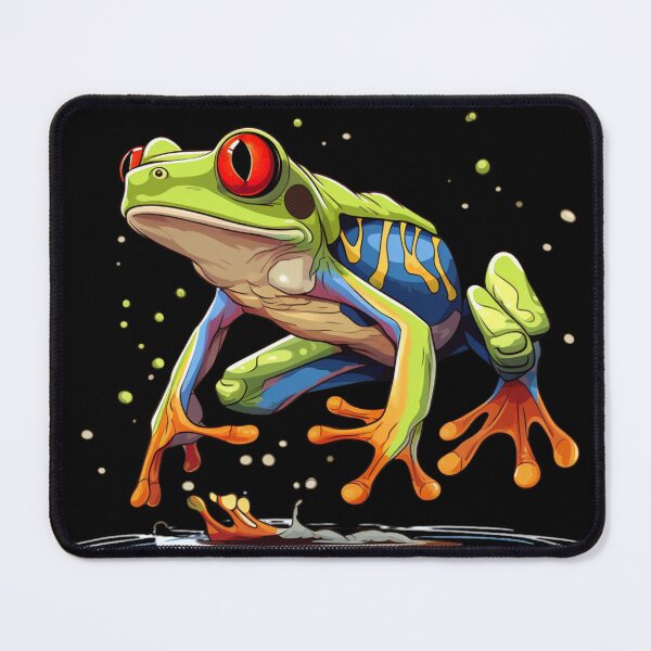 Item preview, Red Eyed Tree Frog Illustration - Vibrant Tropical Jungle Nature Art designed and sold by VineVibe16Studio.