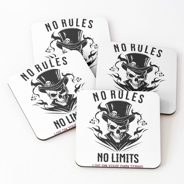 Item preview, No Rules No Limits Skull – Rebel Streetwear Dark Aesthetic Design designed and sold by AM.87.