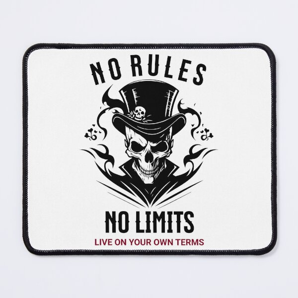 Item preview, No Rules No Limits Skull – Rebel Streetwear Dark Aesthetic Design designed and sold by AM.87.
