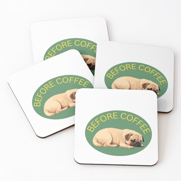 Item preview, Sleeping pug who needs coffee designed and sold by Bud the Pug & Friends .