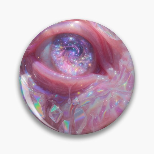 Item preview, Psychedelic Crystal Monster Eye - Iridescent Cosmic Horror Pink Eye Art designed and sold by StudioPixie.