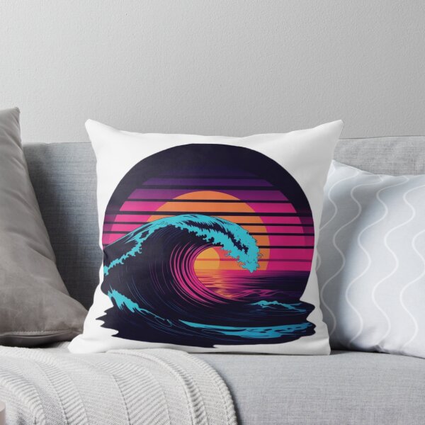 Item preview, Retro Synthwave Ocean Wave Neon Sunset Art Print designed and sold by Sky-bully.