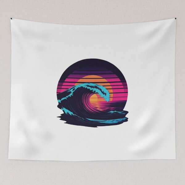 Item preview, Retro Synthwave Ocean Wave Neon Sunset Art Print designed and sold by Sky-bully.