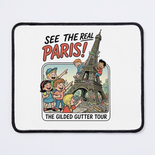 Item preview, Vintage Kitsch Paris Kids Art Satire designed and sold by VelvetArchives.