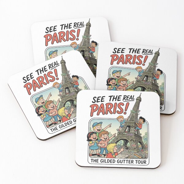 Item preview, Vintage Kitsch Paris Kids Art Satire designed and sold by VelvetArchives.